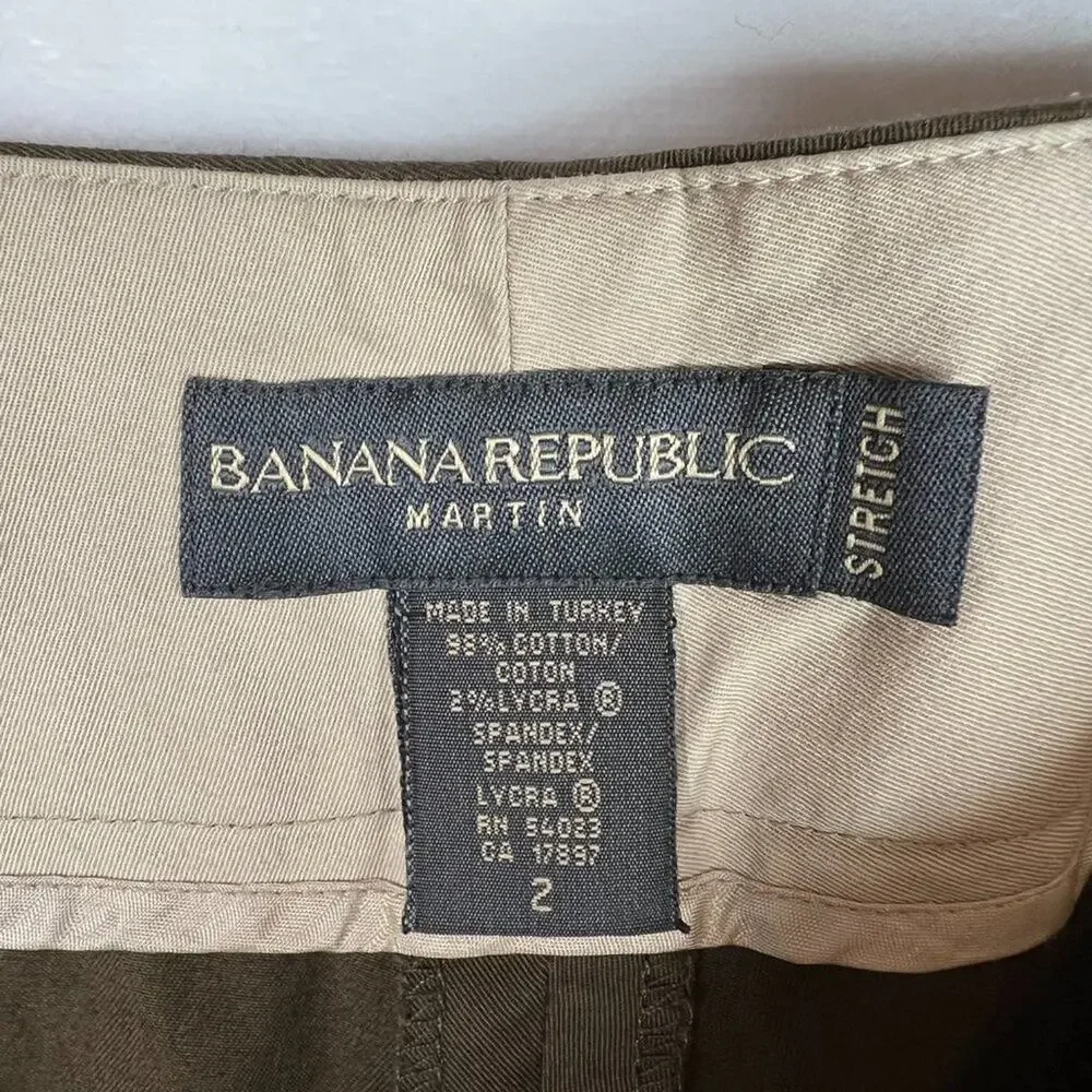 Banana Republic Martin Dark Green Trousers Size 2